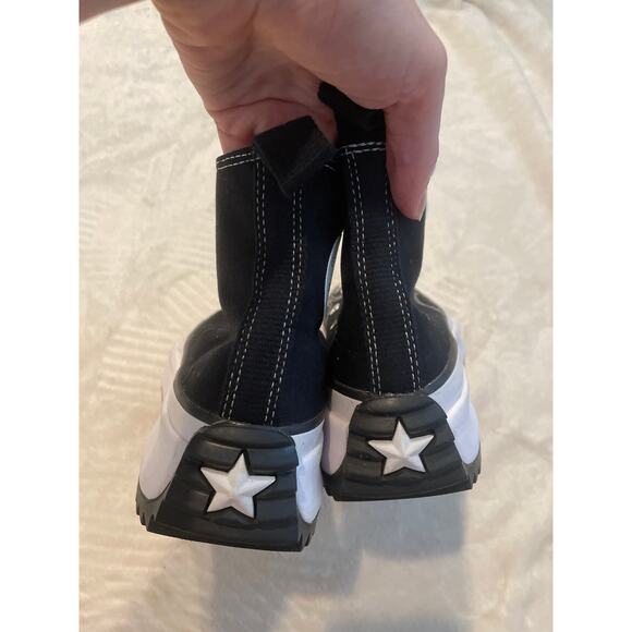 CONVERSE Chuck Taylor All Star Run Star Hike Canvas Platform Shoes Black White 5 - Picture 6 of 10